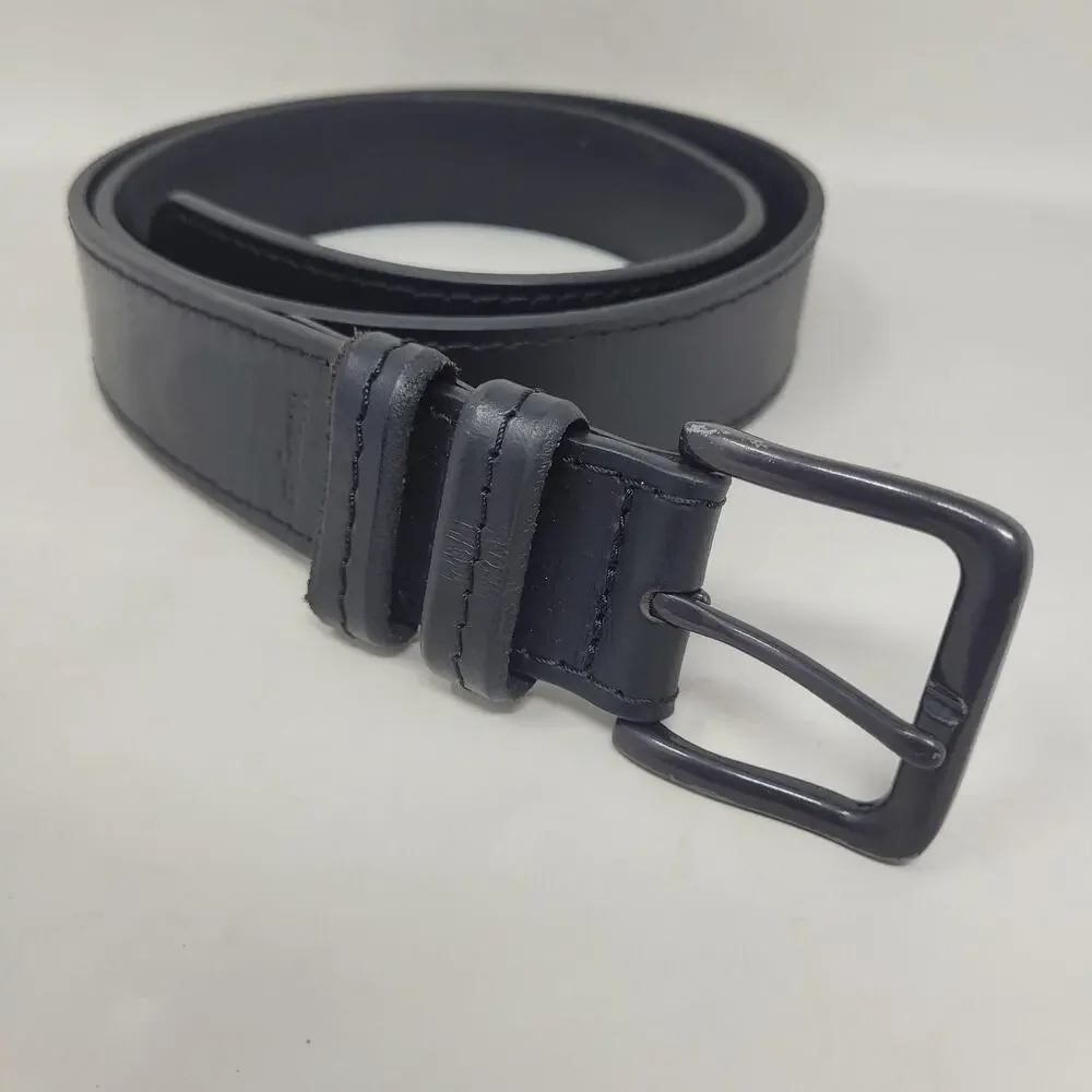 Wrangler Belt Mens 38 Black Leather Work Casual Rugged Utility Basic Everyday